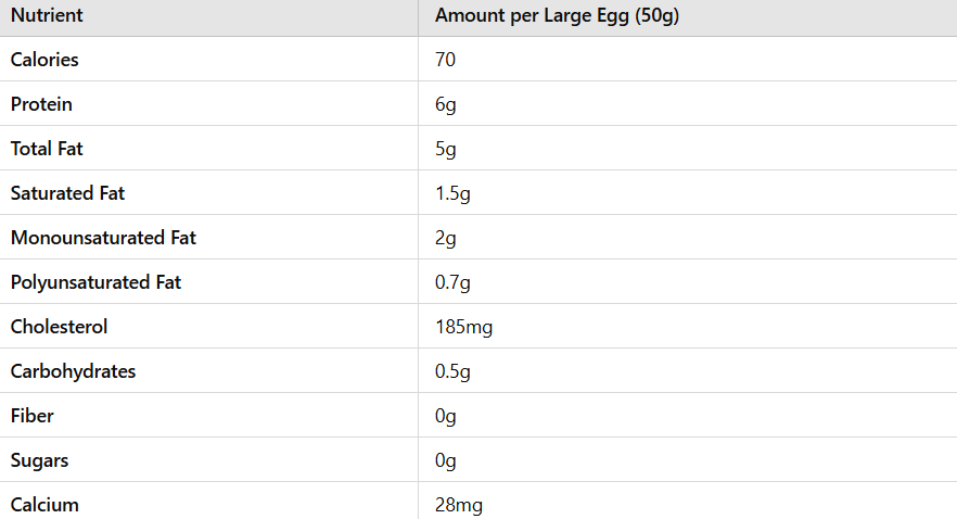 Nutrients an Egg Contains