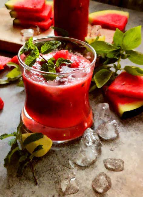 Watermelon and Basil Cooler